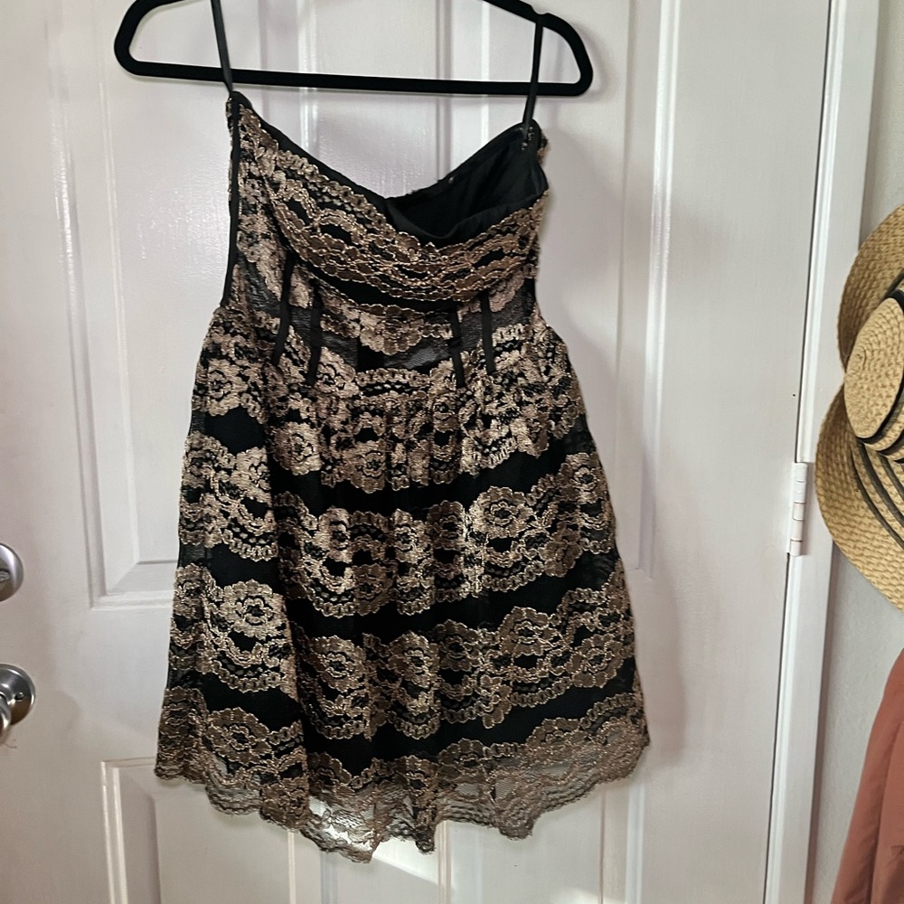 Bebe Lace Strapless Mini Dress Size 8